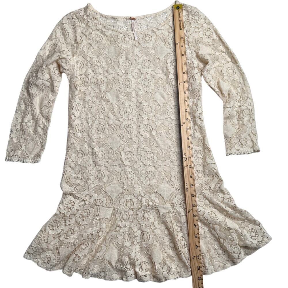 Free People Walking to the Sun Cream Lace Dress - Picture 5 of 7